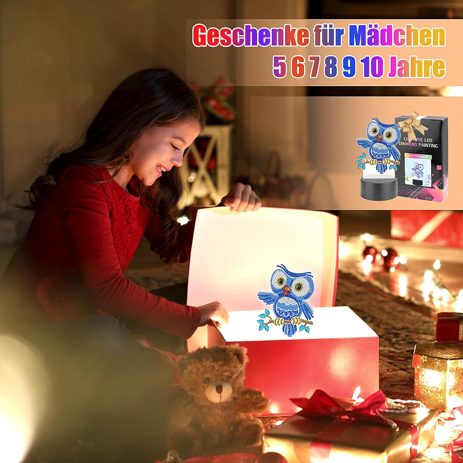 Thumbnail 4 de Homgaty Diamond Painting Nachtlicht Eule