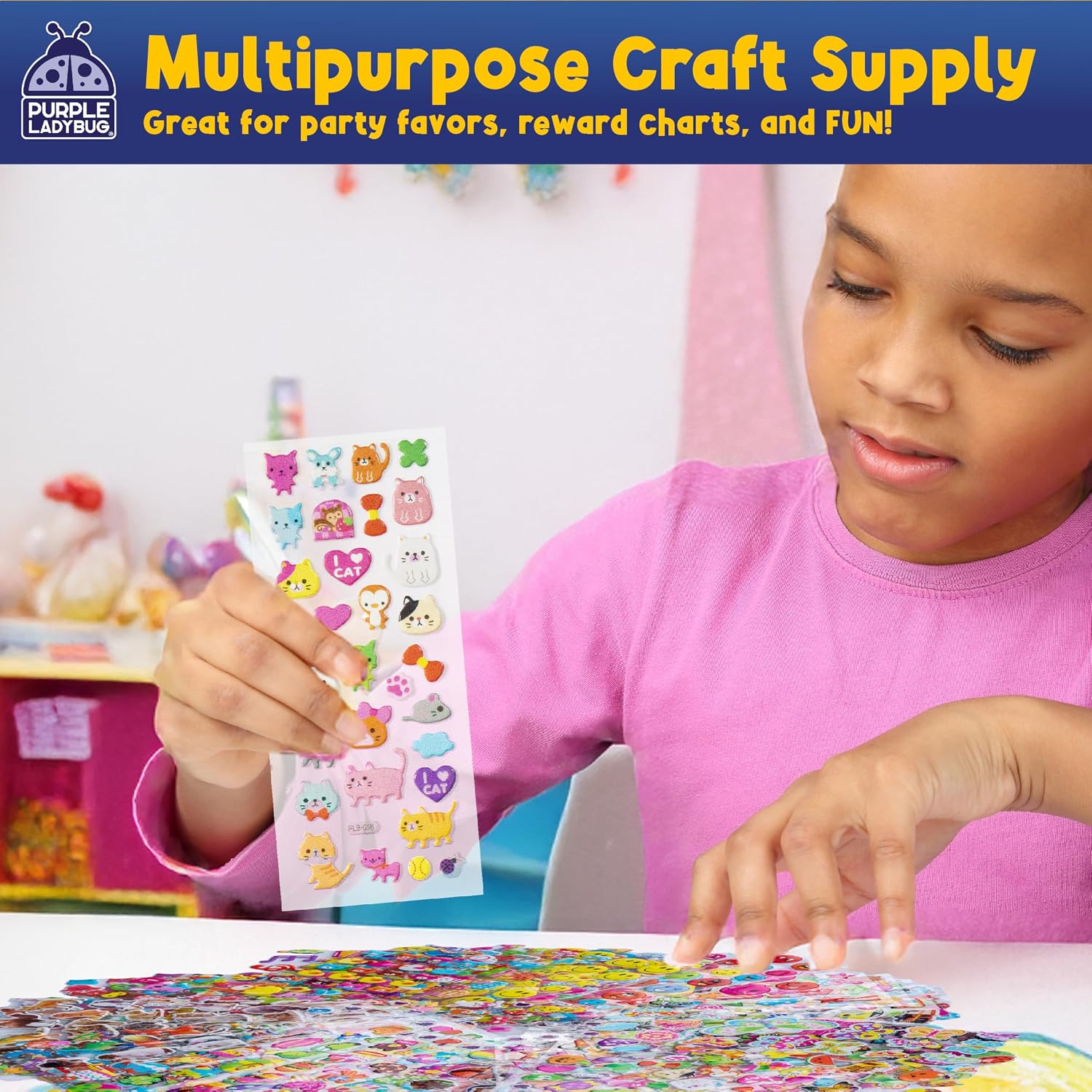 Thumbnail 4 de PURPLE LADYBUG 2000 PCS 3D Puffy Stickers for Kids 🎨