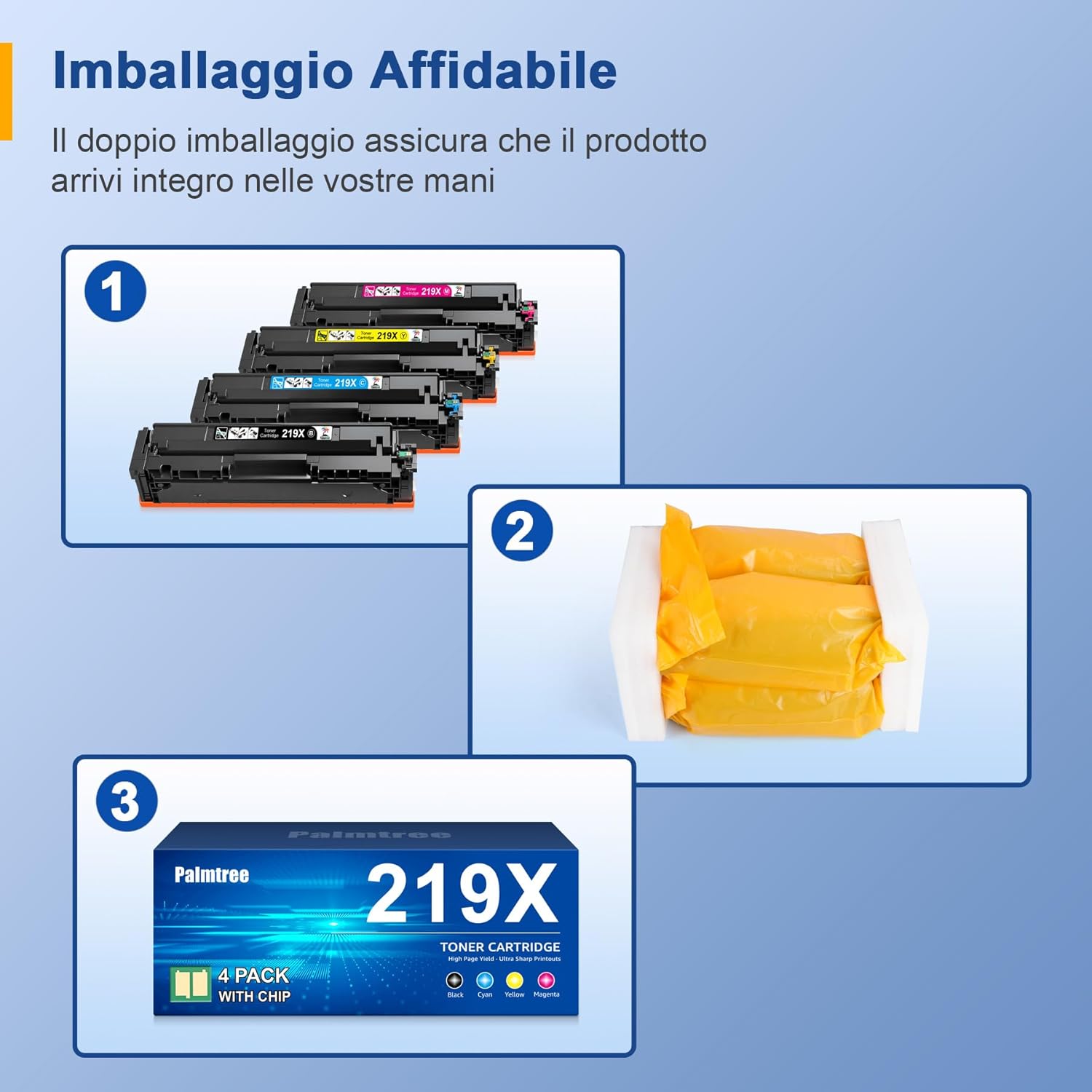 Thumbnail 6 de Palmtree 219X con chip compatibile con HP 219X / 219A (W2190X, W2191X, W2192X, W2193X) per Color LaserJet Pro