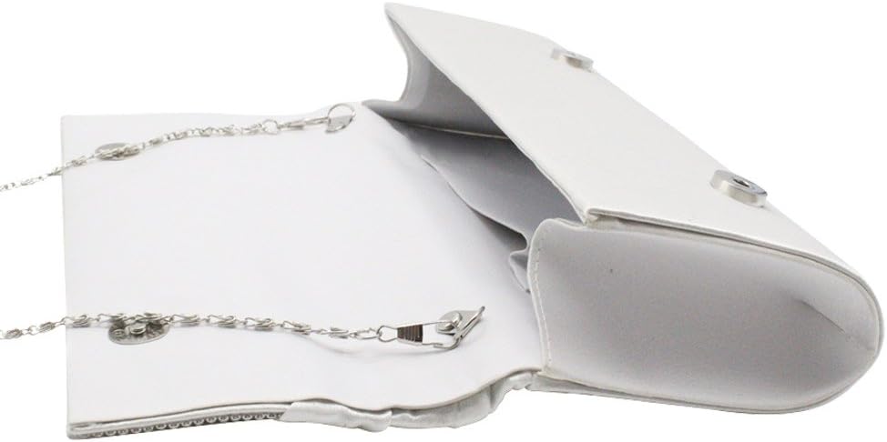 Thumbnail 5 de Wiwsi Women's Satin Clutch Bag with Diamante Crystals – Elegant Evening Handbag