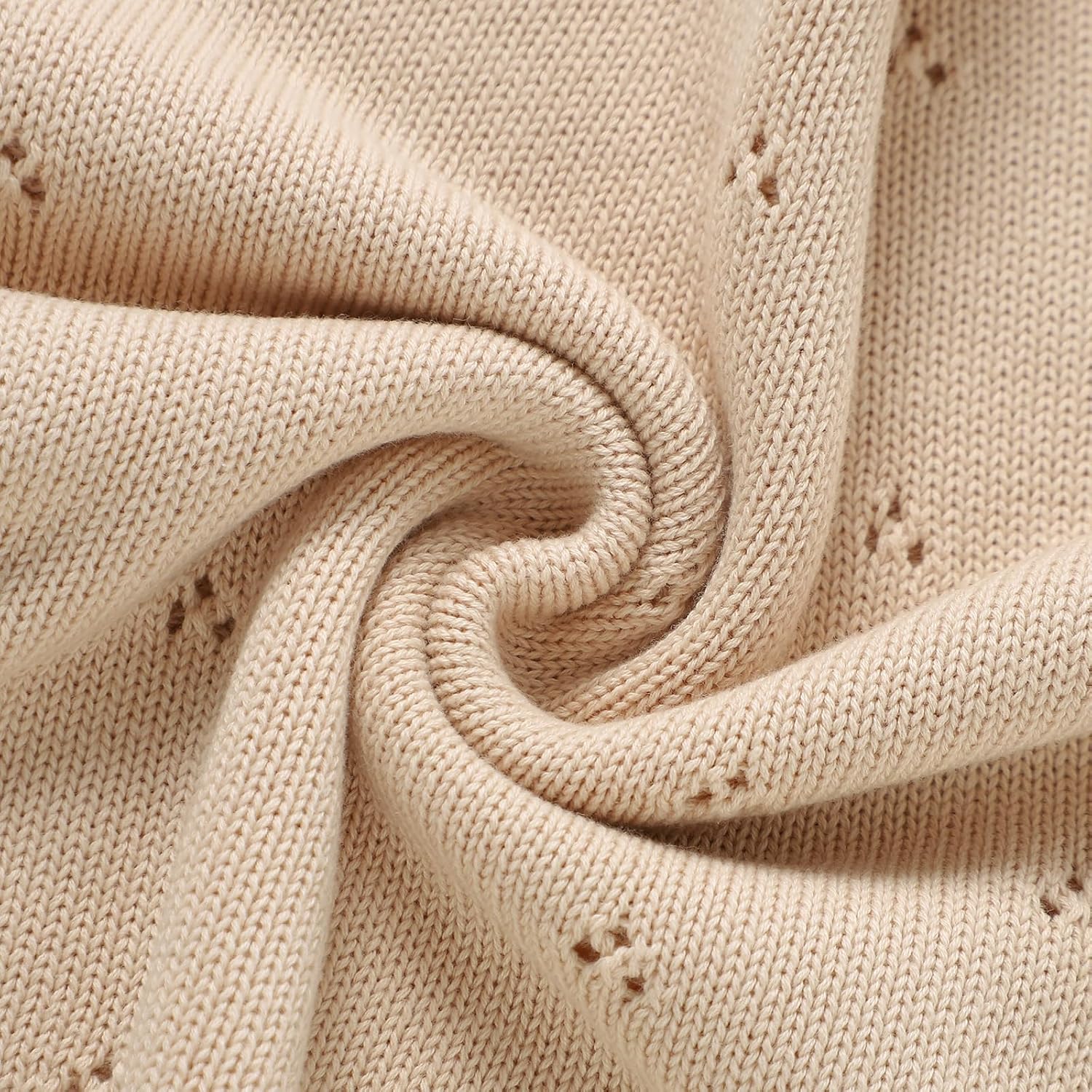 Thumbnail 6 de Hadetoto Knit Baby Blanket 82x102cm Khaki