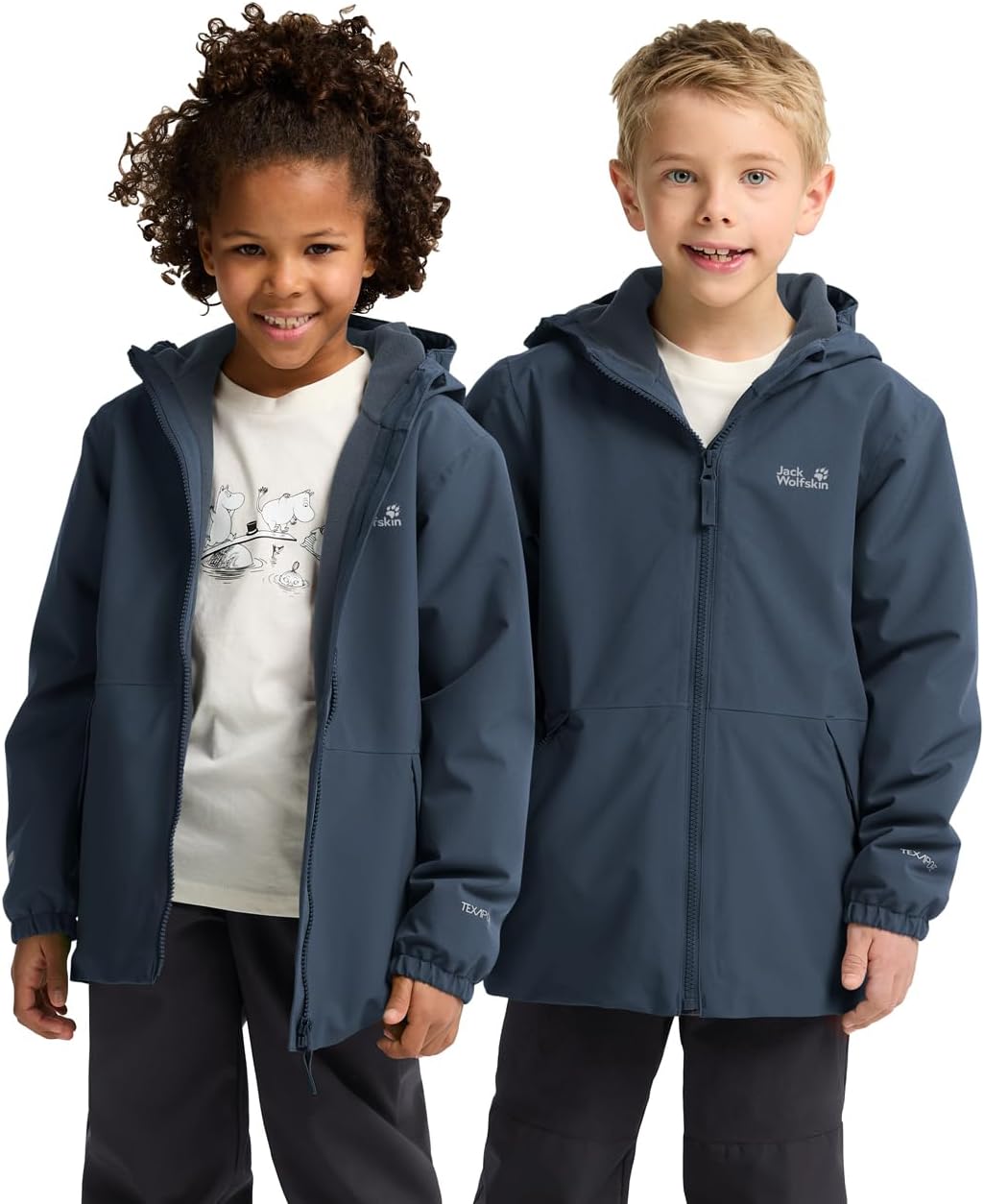 Detalle de Jack Wolfskin Jungen New Snowy Days Jkt K Jacket – Winterjacke mit Fleece-Futter und wetterfesten Reißverschlüssen