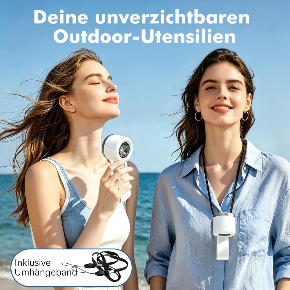 Thumbnail 3 de HOAMZ Handventilator – Tragbarer Mini Ventilator mit 5 Stufen, 3600 mAh Akku, USB-Aufladung