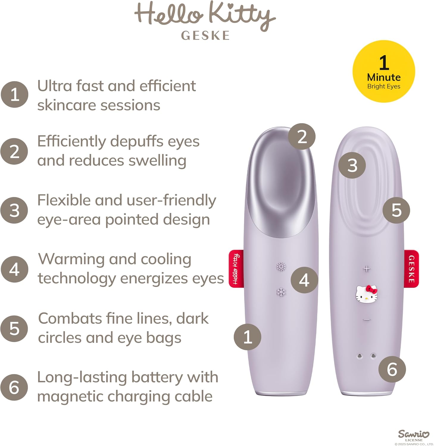 Detalle 2 de GESKE x Hello Kitty: Dispositivo energizzante oculare 6-in-1 con SmartAppGuided