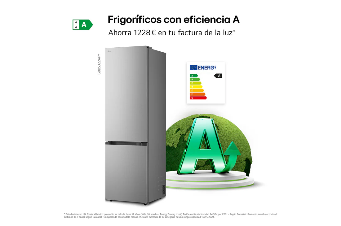 Thumbnail 4 de LG GBBS322APY Combi inox antihuellas 375 l