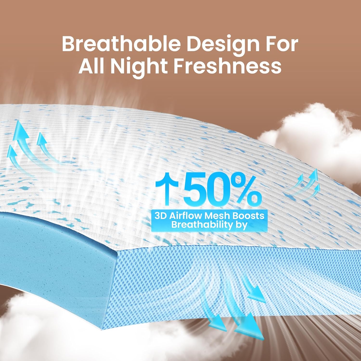 Detalle 2 de OhGeni 3" Cooling Queen Memory Foam Topper Pad