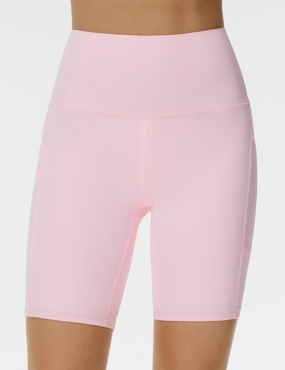 Detalle 2 de THE GYM PEOPLE Women's 8'' High-Waist Cycling Shorts with Side Pockets