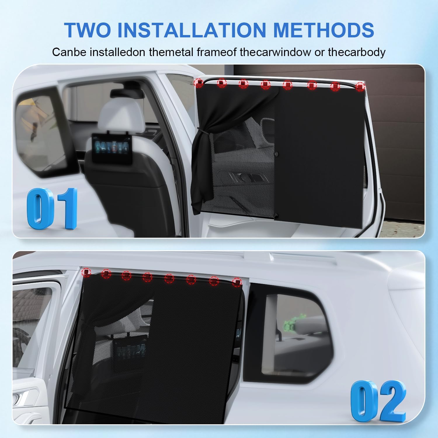 Detalle de PEMOTech Sonnenschutz Auto Baby – 2 Stück magnetisch, UV-Schutz 99%