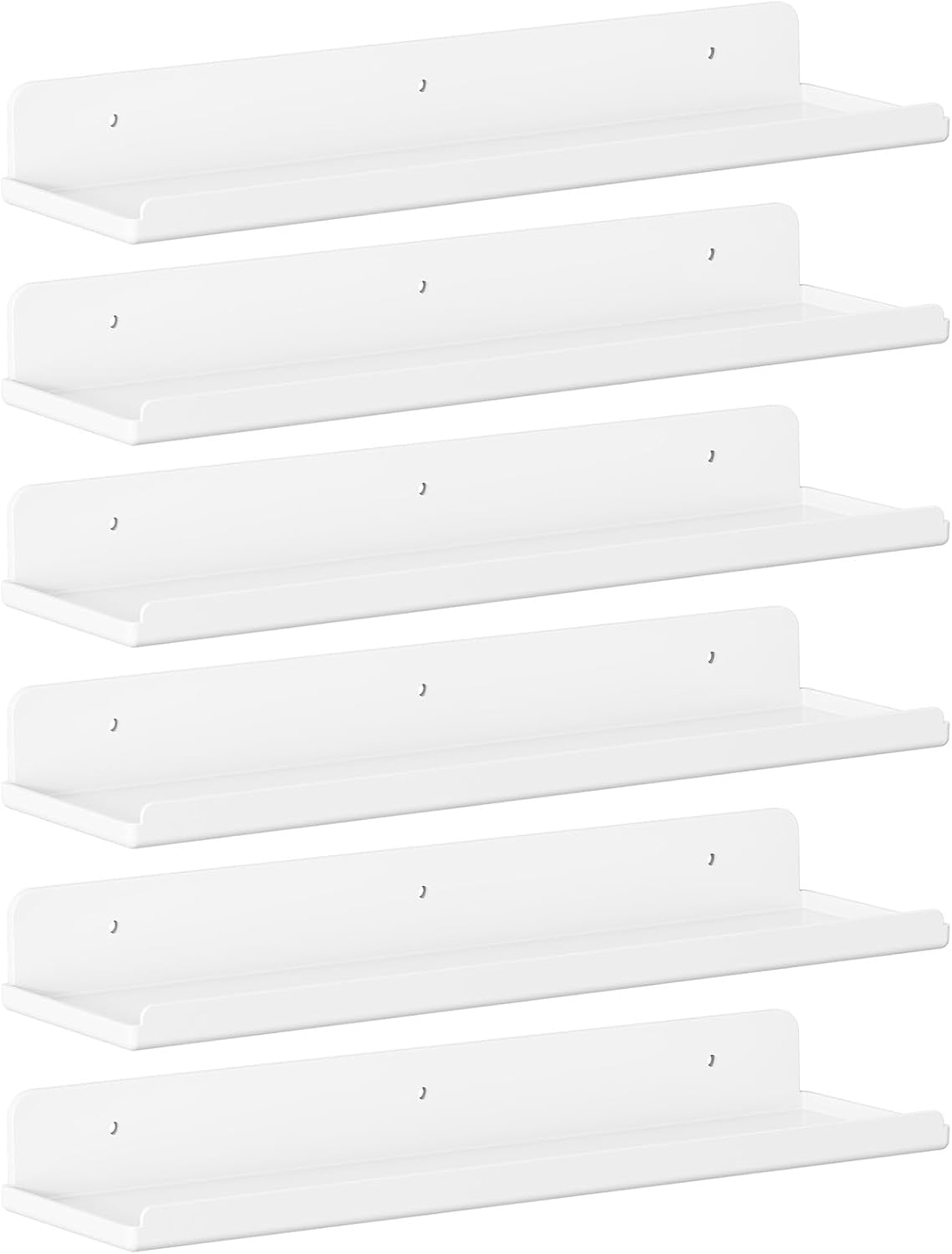 Detalle de Lifewit 23119 zwevende wandplanken, set van 6, wit acryl