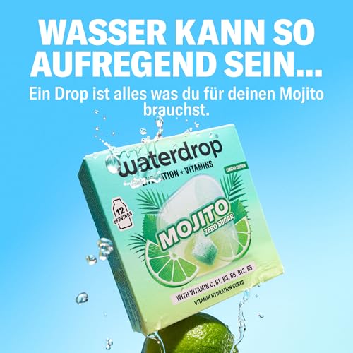 Detalle de waterdrop Mojito – 12 Würfel, Zuckerfrei, vegan, mit Vitamin C & B