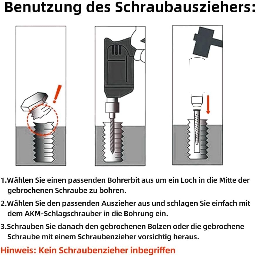 Thumbnail 6 de AKM TOOL manueller Wende-Schlagschrauber-Satz 1/2" – 12-teilig mit S2-Stahl-Bits und Schraubenausdrehern
