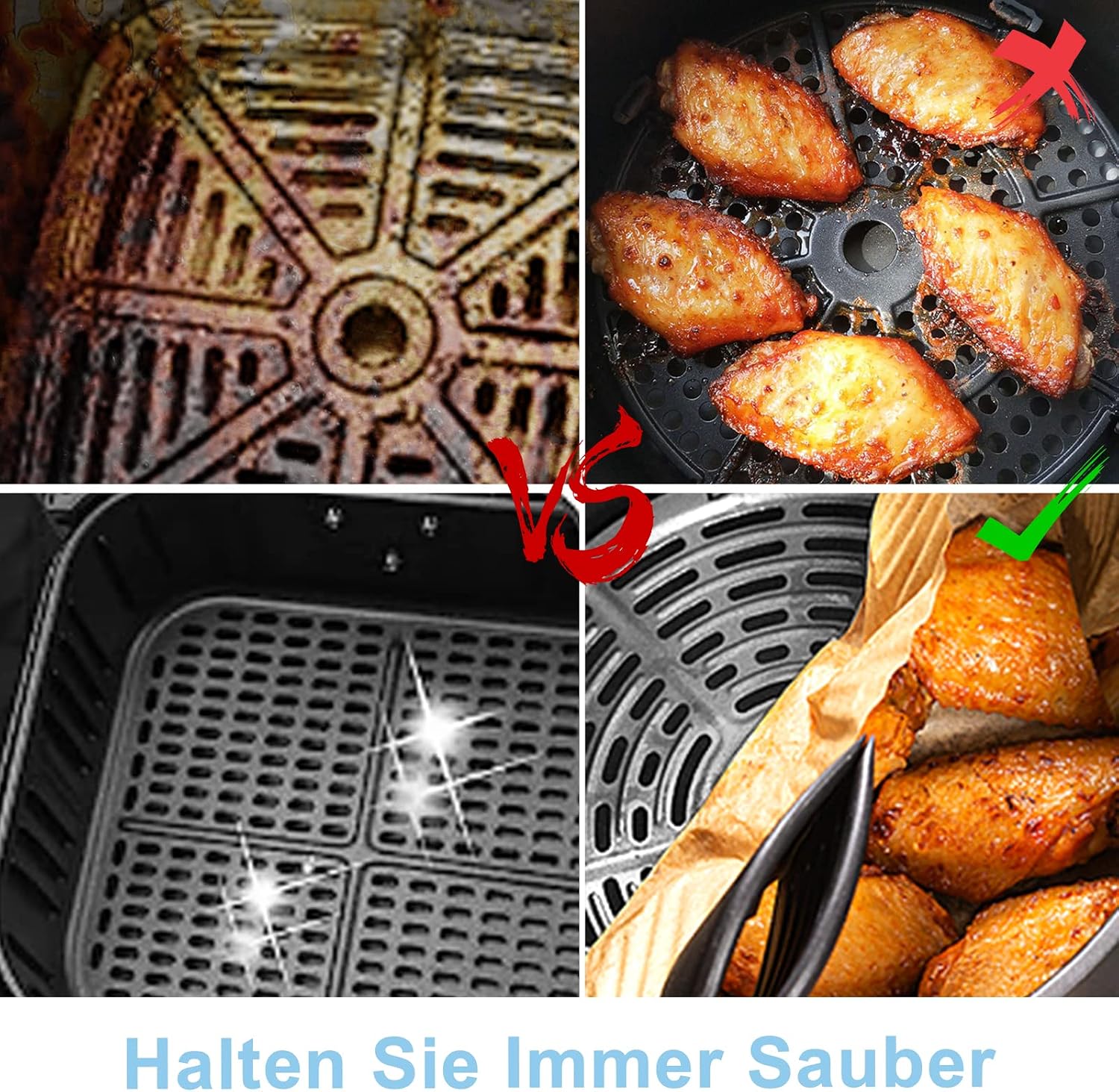 Detalle de Stone TH Backpapier 20–24 cm für Airfryer (100 Stück) 🧾