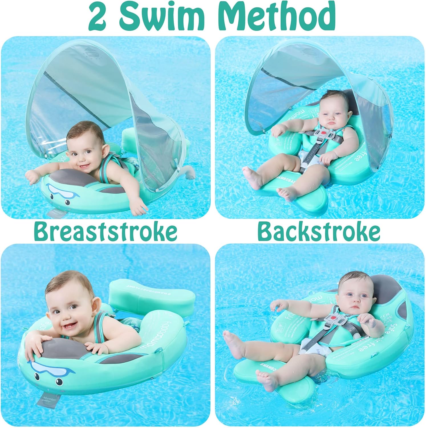 Thumbnail 3 de Mambobaby Float Baby Shark Swim Float with Canopy (Non-Inflatable, UPF 50+), Special Edition