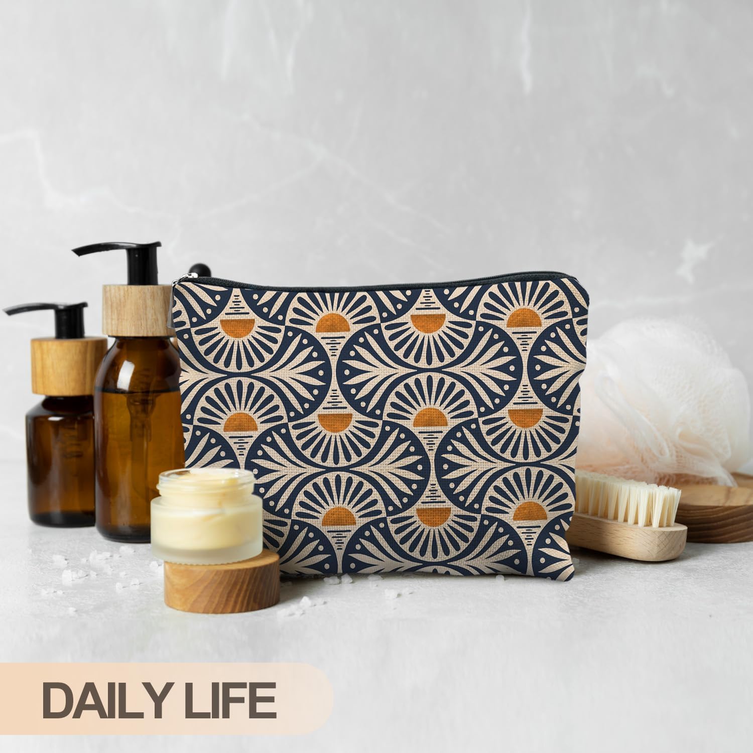 Detalle de RYYCDOI Boho Sunset Leaf Makeup Bag
