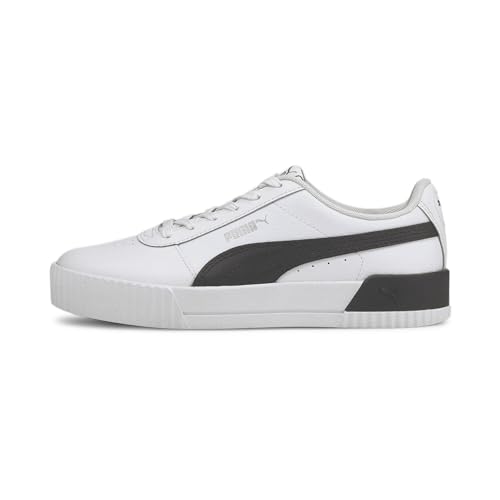 Detalle de PUMA Women Carina L Zapatillas - White/Black/Silver, 38.5 EU