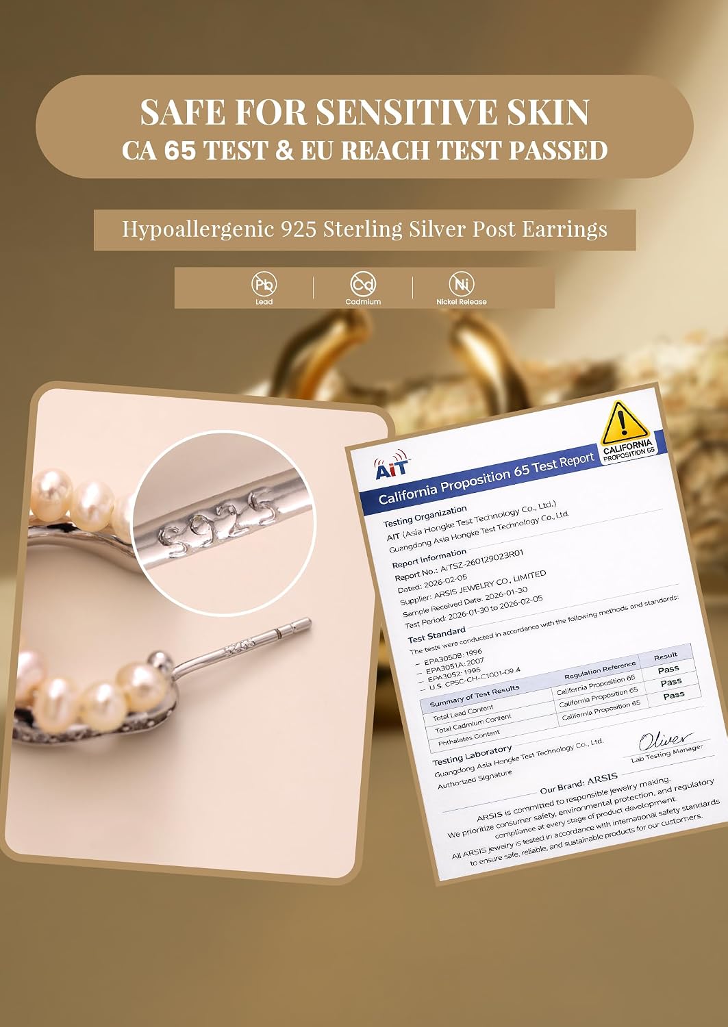 Thumbnail 6 de ARSIS Hoop Earrings, 18K Gold-Plated