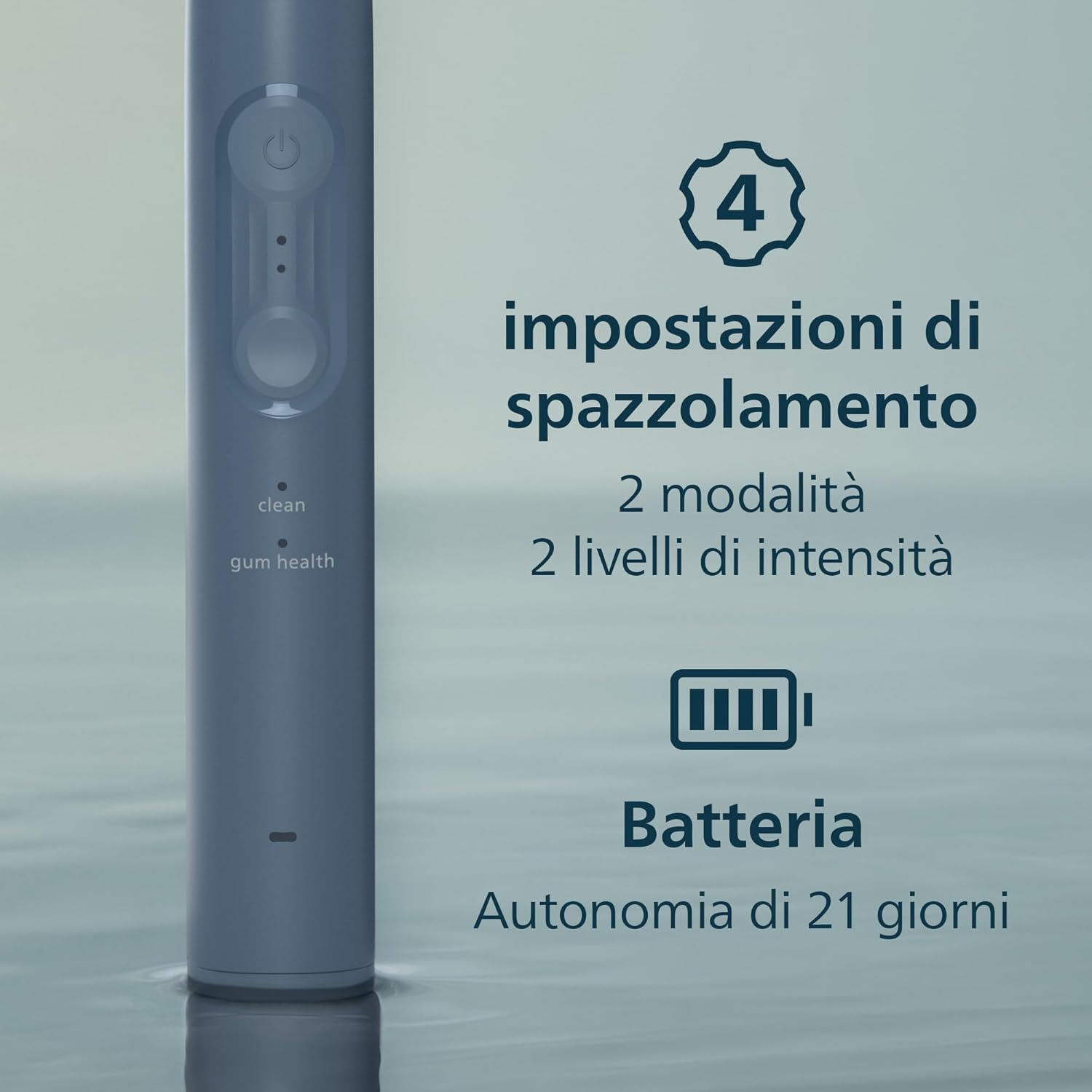 Detalle de Philips Sonicare Serie 4100 HX4046/48 spazzolino elettrico sonico con sensore di pressione e 4 impostazioni