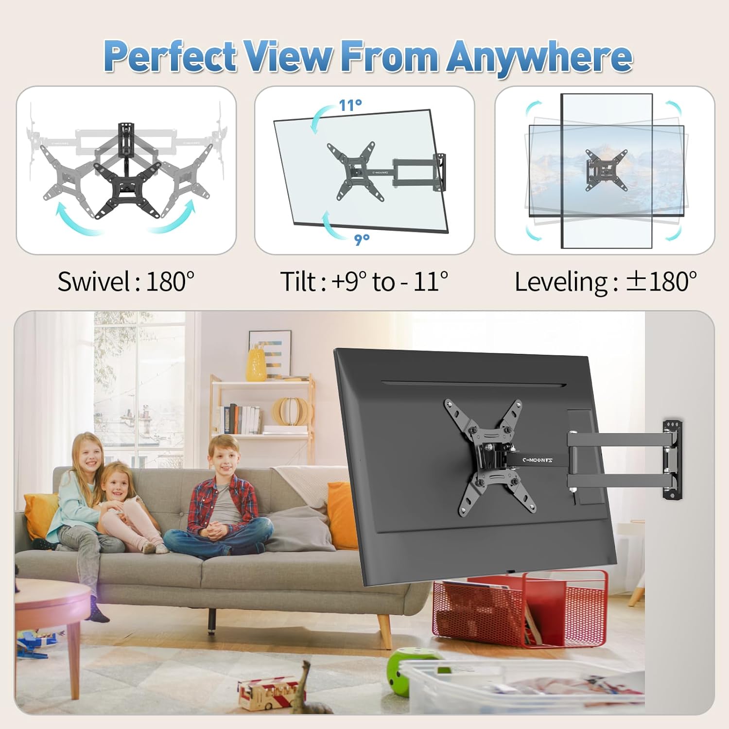 Detalle 2 de Full Motion TV Wall Mount 44 lbs