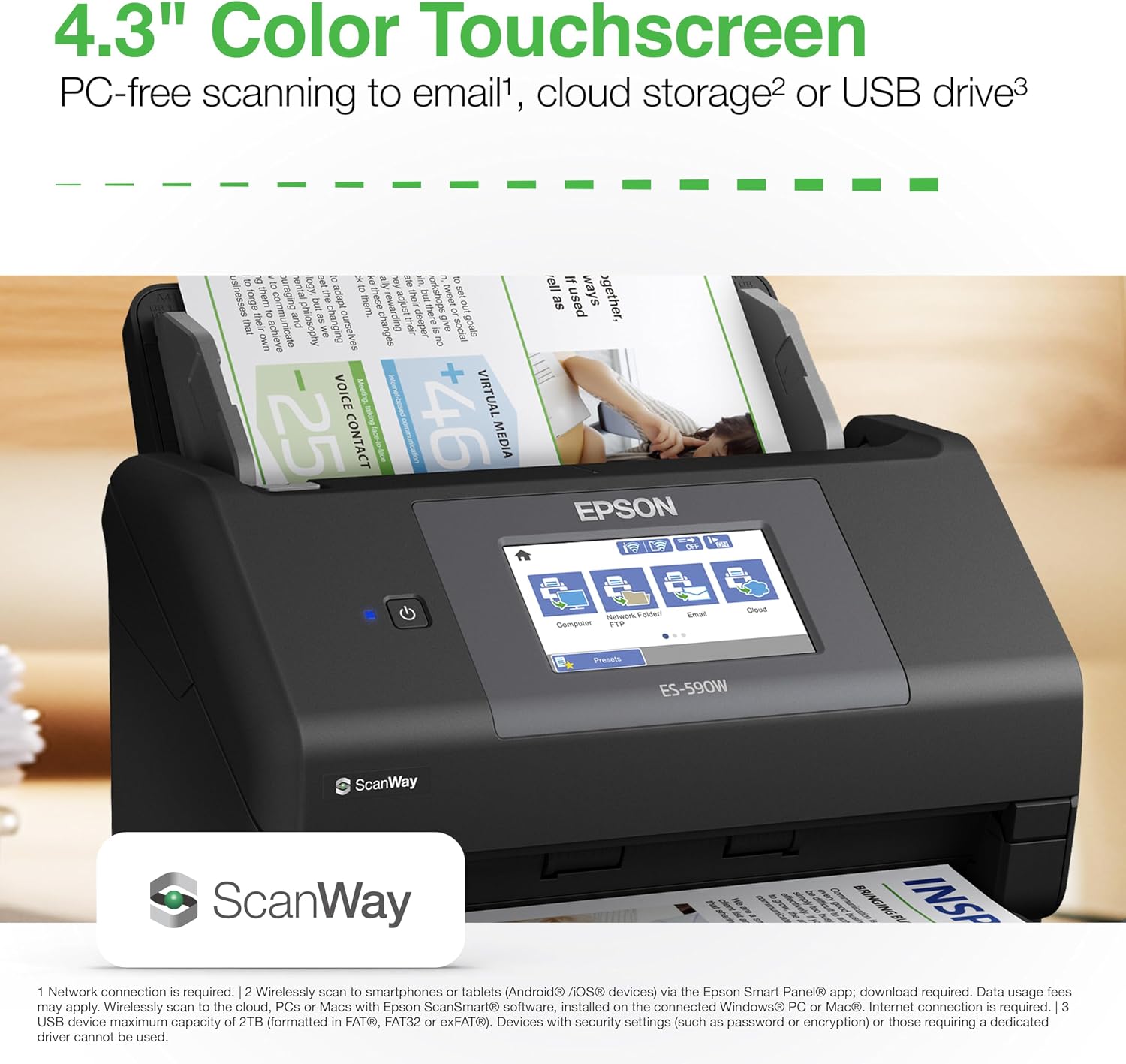 Thumbnail 4 de Epson desktop document scanner ES-590W