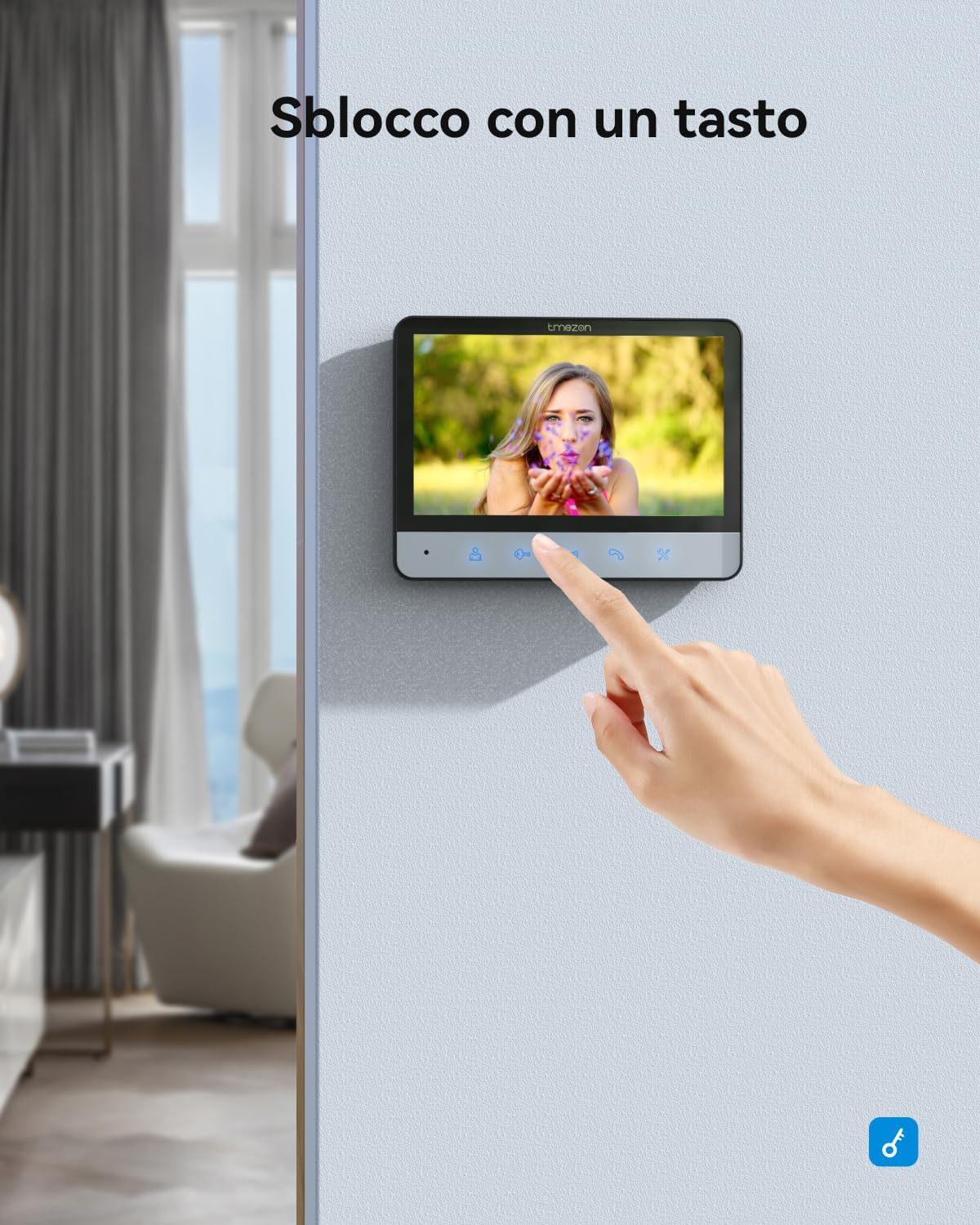 Detalle de TMEZON Videocitofono a 4 fili Monofamiliare con Monitor 7” e Campanello Esterno—Visione Notturna