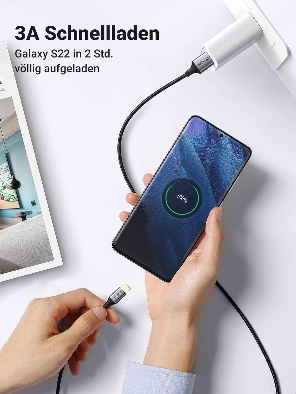 Detalle de UGREEN USB C Ladekabel 1 m đ