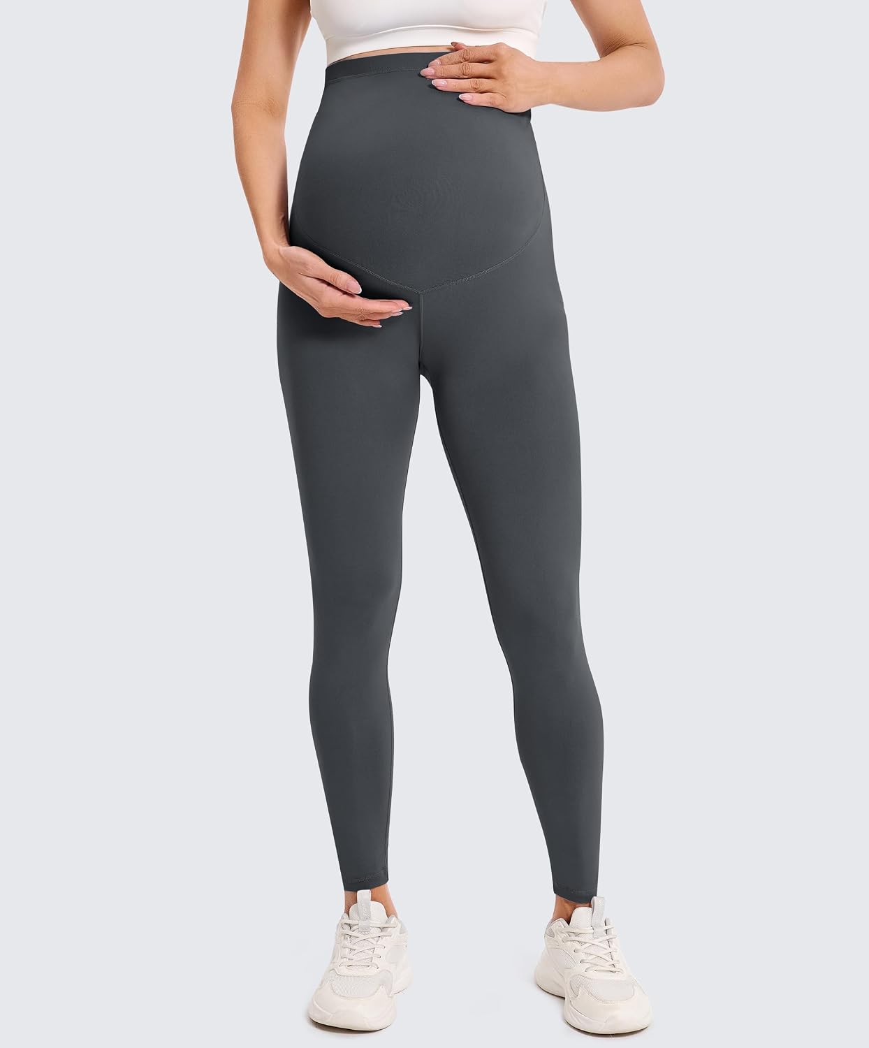Detalle 2 de VALANDY Creamlush Over Bump Maternity Leggings (2 Pack) with Adjustable Waist