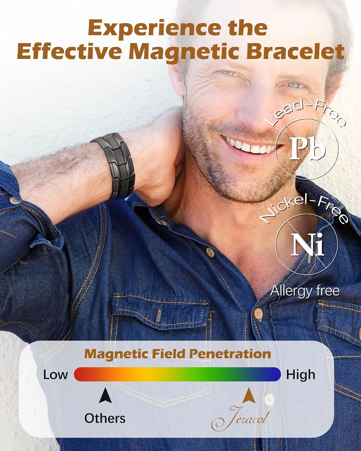 Detalle 2 de Jeracol 3x Magnetic Copper Bracelet