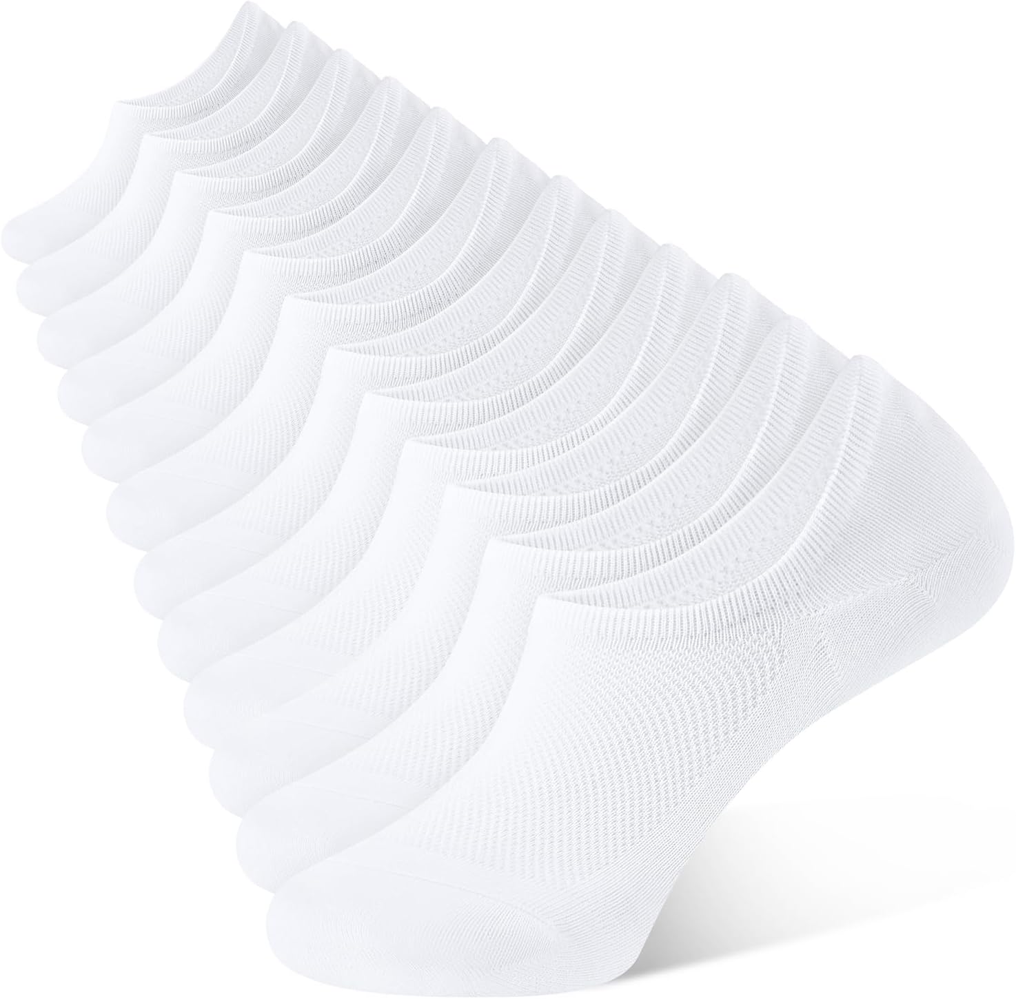 Detalle de CLOSEMATE Mens Trainer Socks: Non-Slip Invisible No Show Cushioned Low Cut Socks (6 Pairs)