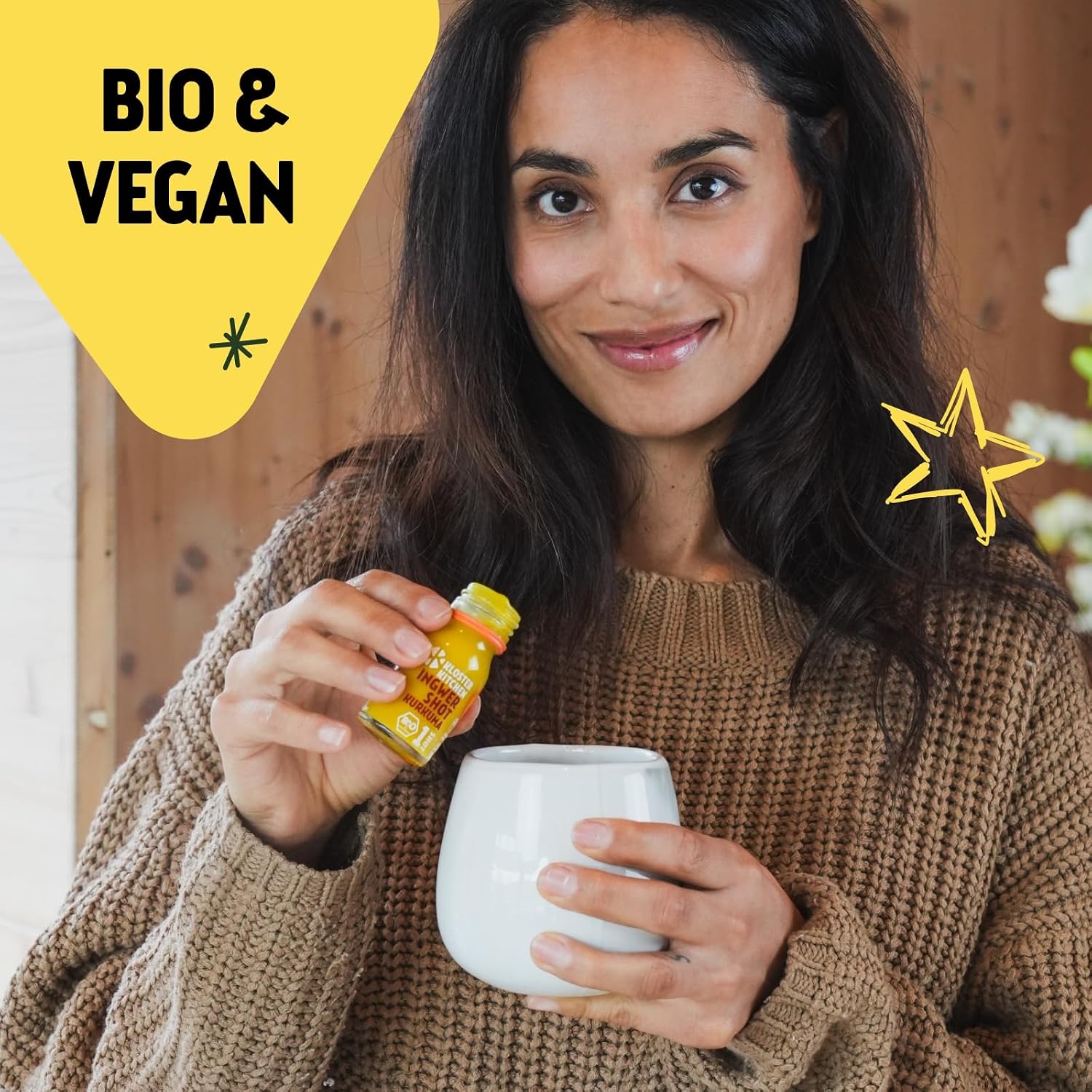 Thumbnail 5 de Bio Ingwer Shot Geschenkset mit echten Ingwerstückchen – Kloster Kitchen, 7 Flaschen á 30 ml (6 Sorten, vegan)