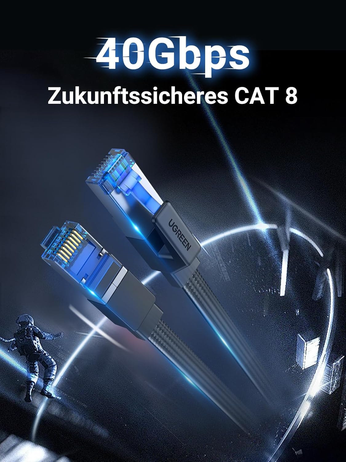 Thumbnail 1 de UGREEN CAT 8 LAN-Kabel mit 40.000 Mbit/s und 2000 MHz (Ethernet, 1 m)