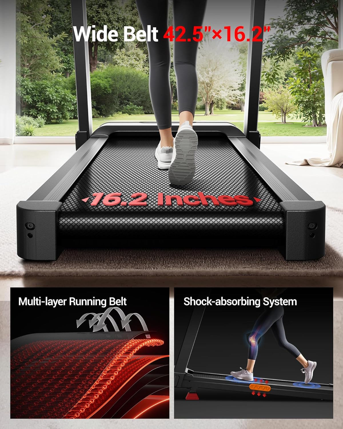 Detalle de Foldable Home Treadmill with 20% Incline and 14 km/h
