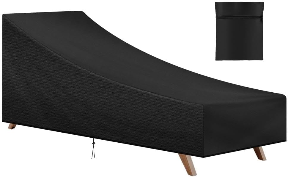 Detalle de AOOWU Copertura per lettino da giardino impermeabile e anti-UV in tessuto Oxford 210D, con coulisse regolabile
