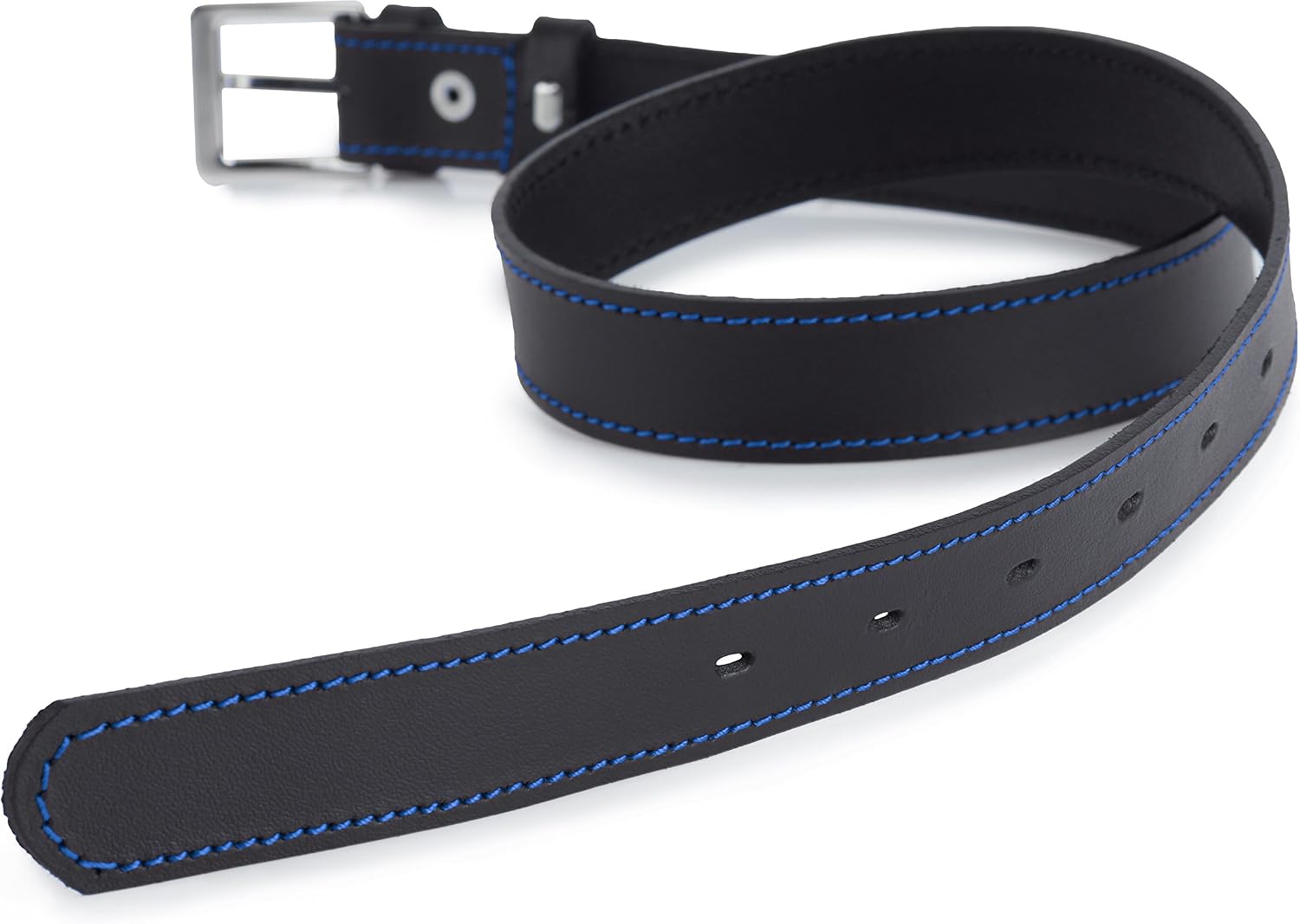 Detalle 2 de Ladeheid Kinder-Gürtel aus Leder für Jungen – Ledergürtel mit Schnalle, 2,5 cm breit (Länge 55/60/65 cm, EU-Fertigung)
