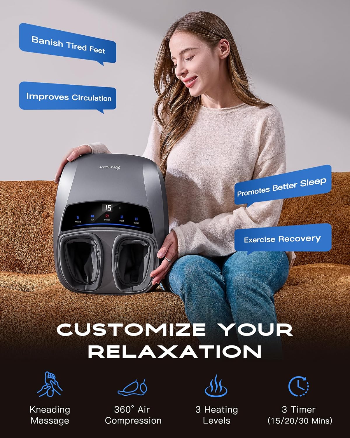 Detalle 2 de KINGJOY Foot Massager with Heat ⚙