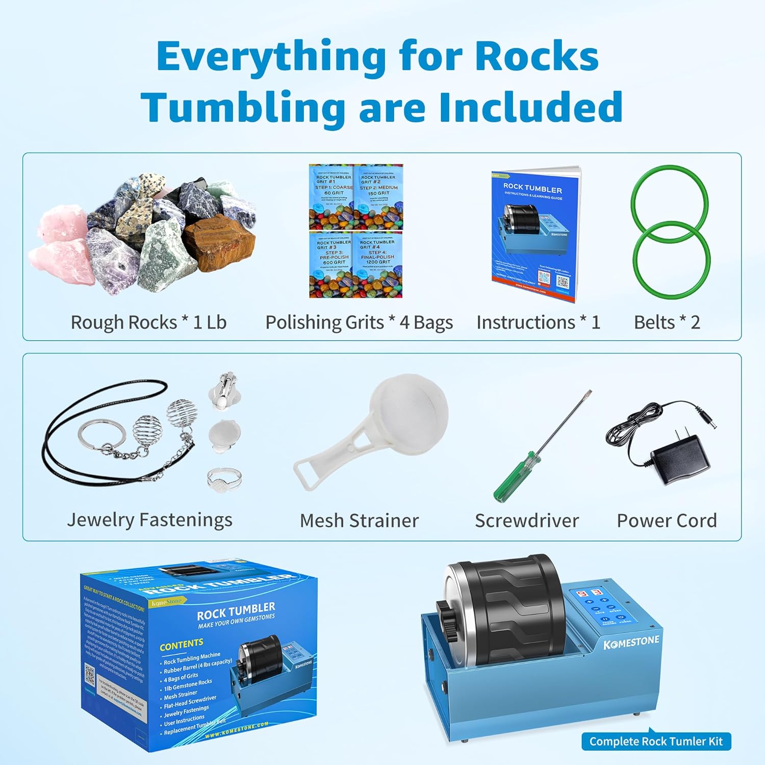 Thumbnail 6 de KomeStone Professional Rock Tumbler Kit 4LB 🪨