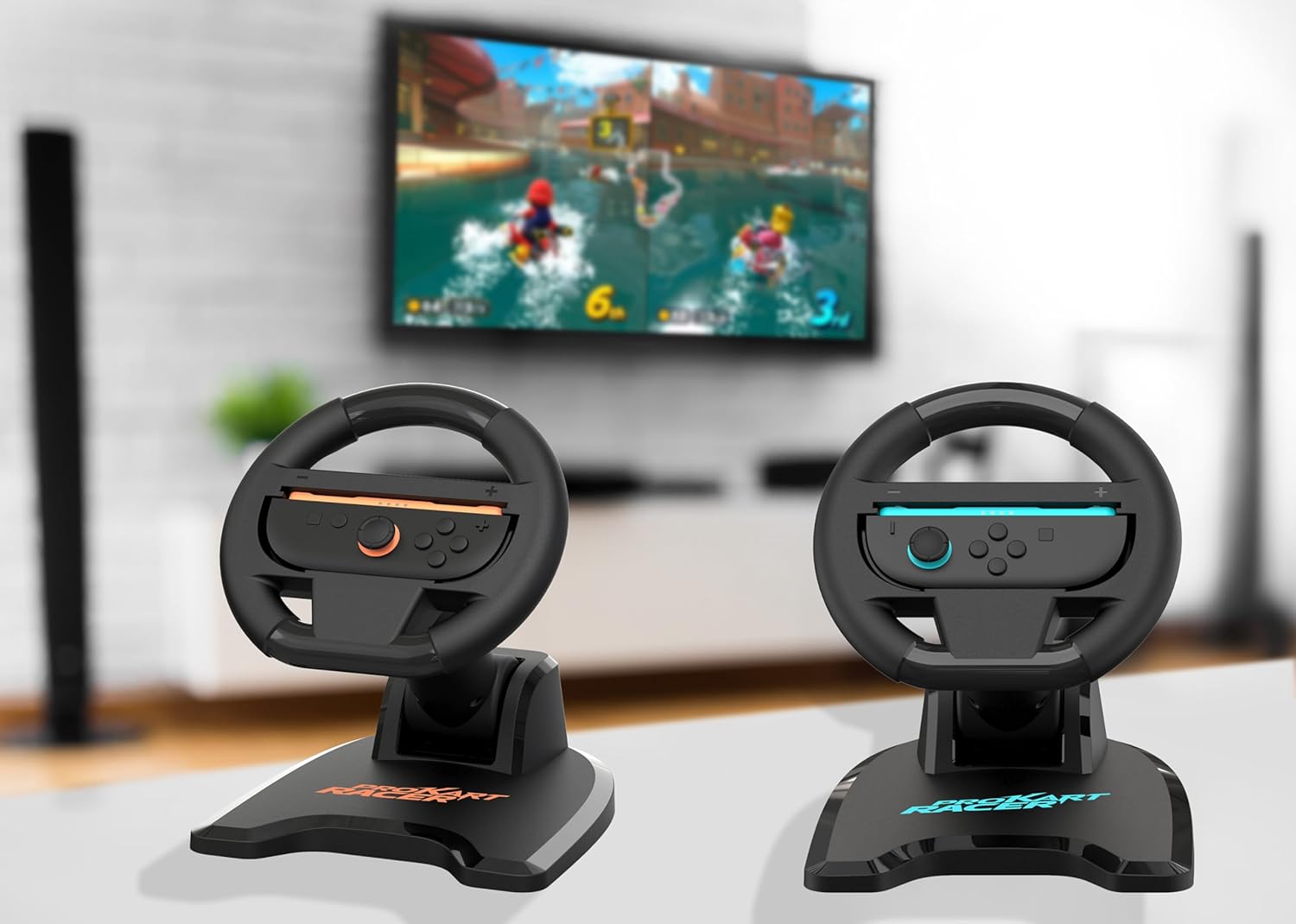 Thumbnail 1 de Subsonic lot de 2 volants de course pour Joy-Con Switch et Switch 2 (noir)