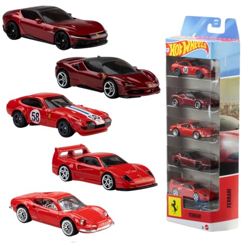 Detalle de Hot Wheels 5-Pack of Ferrari 1:64 Scale Cars