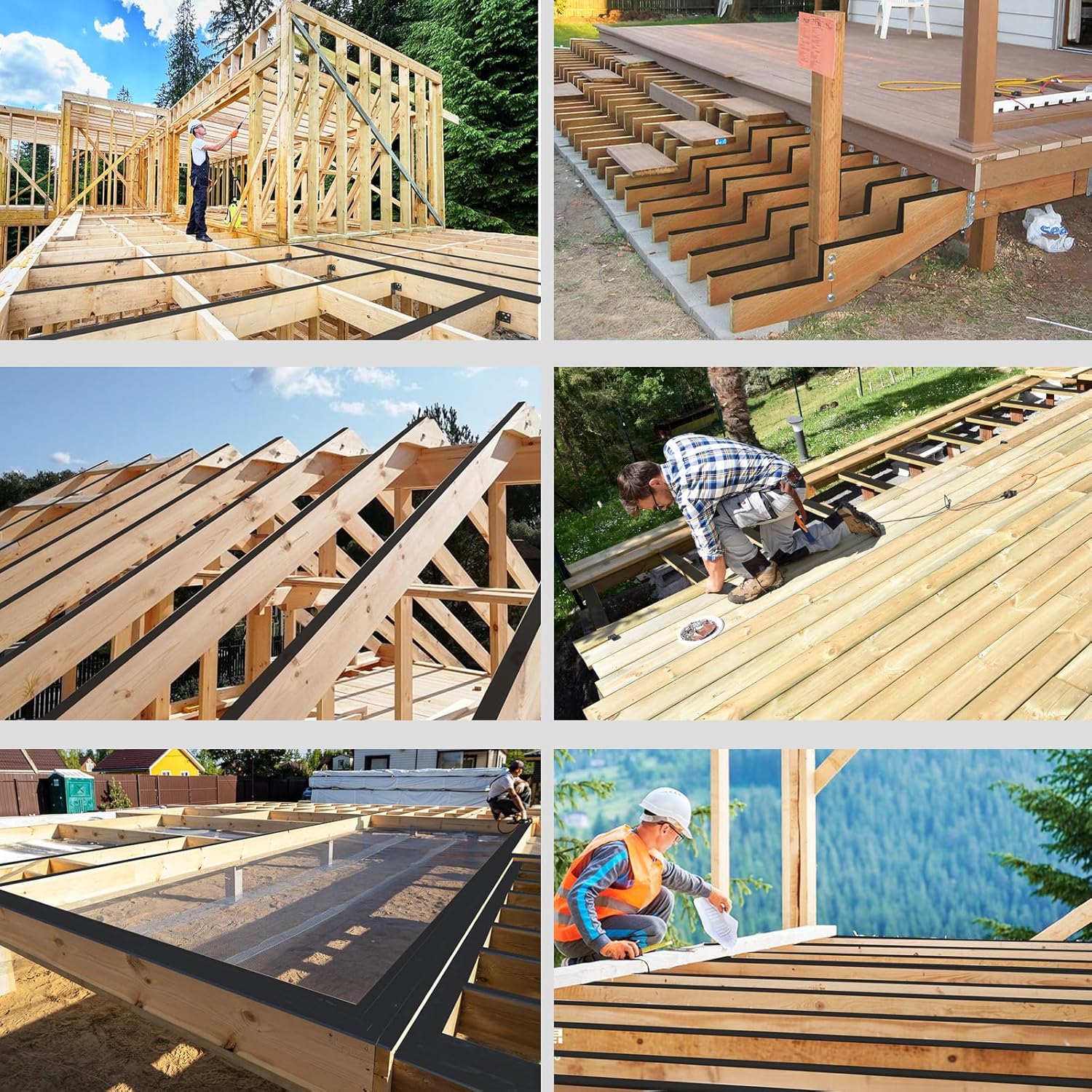 Thumbnail 6 de Joist Tape for Decking (1 5/8" x 50') Butyl Deck Joist Flashing Tape — Waterproof Anti-Corrosion, Self-Adhesive, 12 Rolls