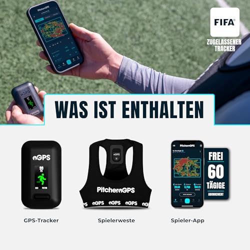 Detalle 2 de PitcheroGPS Fußball Tracker mit GPS-Weste – 60 Tage kostenloses App-Abo