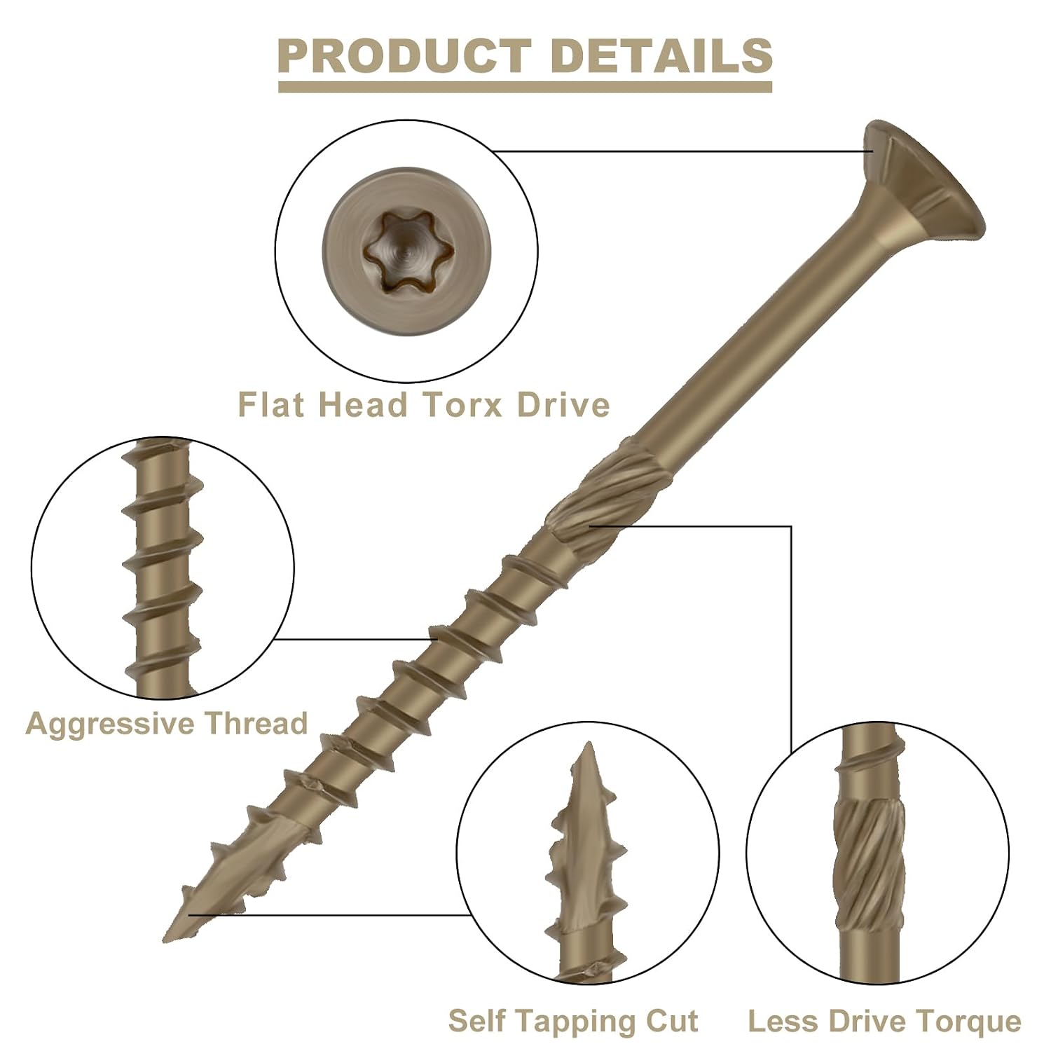 Thumbnail 1 de FandWay Holzschrauben 4,8 x 88 mm Torx 45 Stk