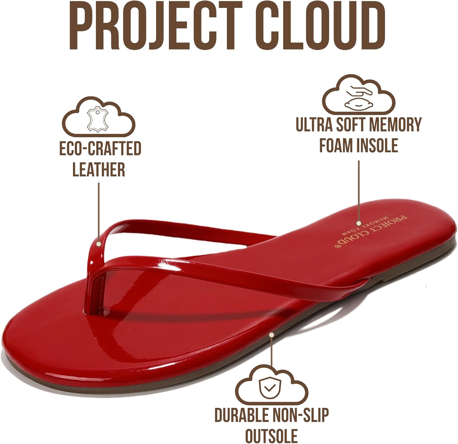 Thumbnail 1 de Project Cloud Women’s Project Cloud Flat Sandals (Vegan Leather, Cushioned Foam)