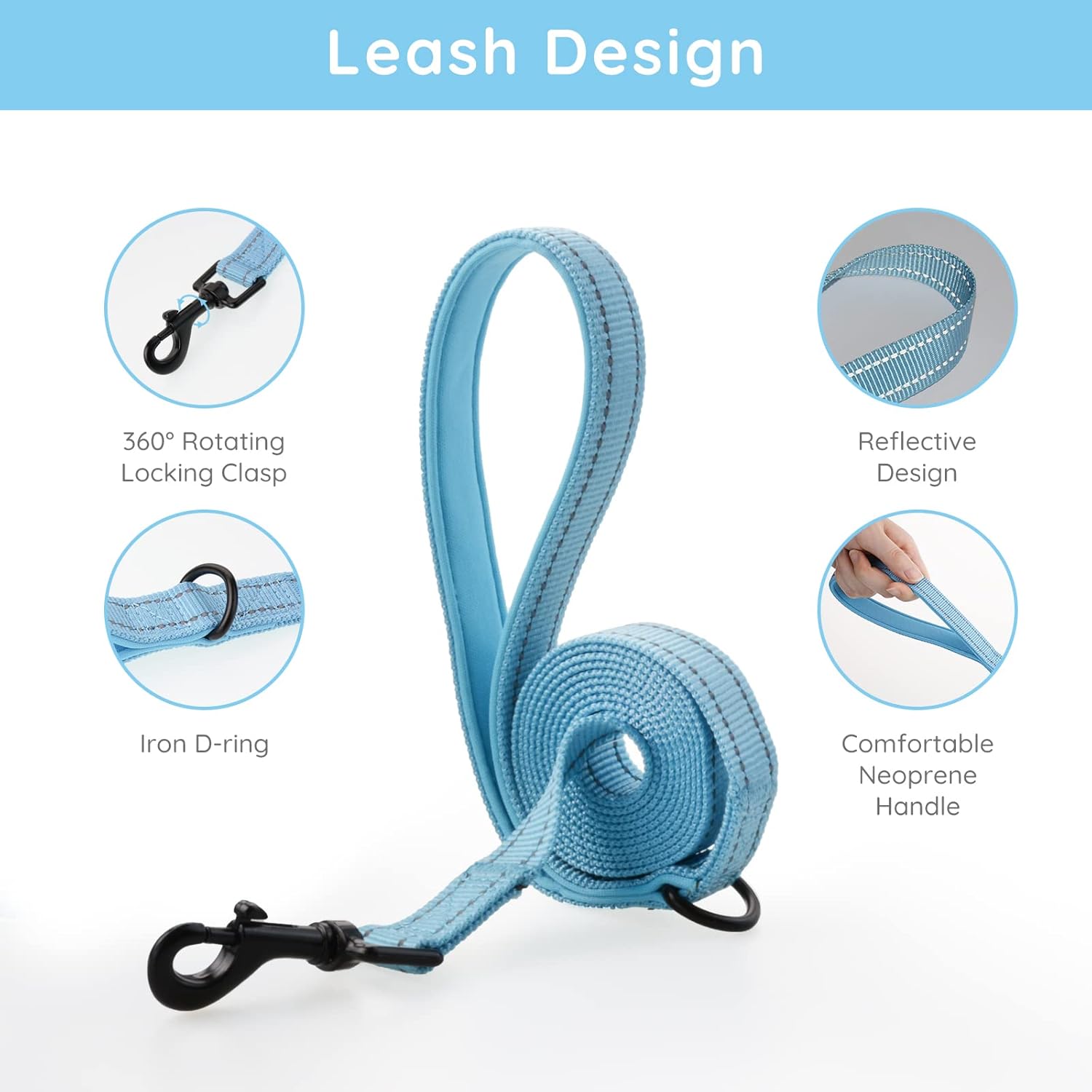 Detalle 2 de BELLA & PAL Step-in Dog Harness and Leash Set (XS) for extra small dogs – Breathable mesh, reflective safety strips