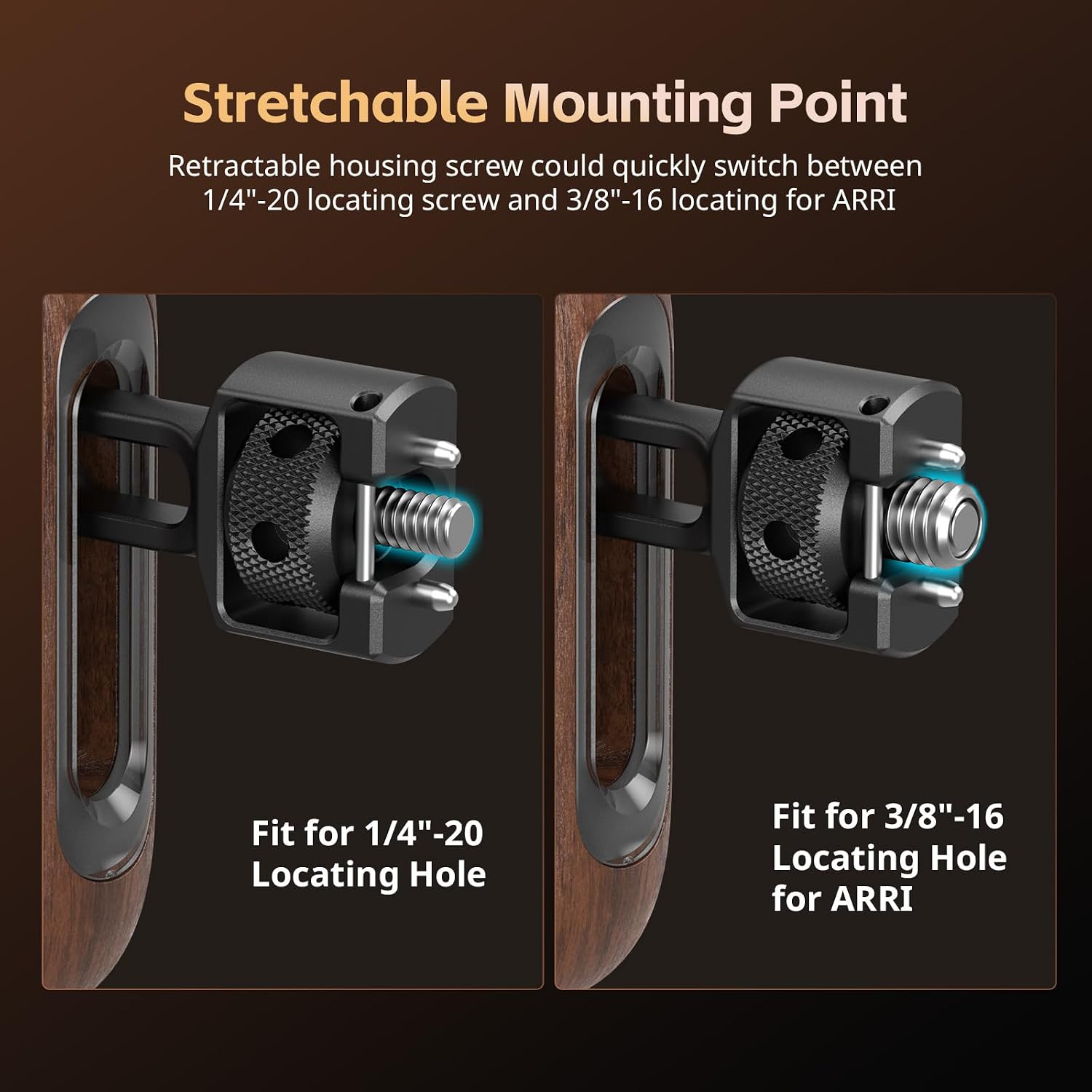 Thumbnail 1 de SmallRig Wooden Side Handle for Camera Cages (5238) – Left or Right Hand Ergonomic Grip