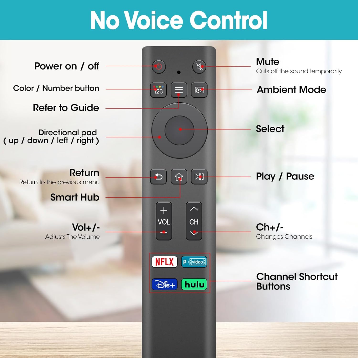 Thumbnail 4 de Replacement Samsung TV Remote 3-Pack