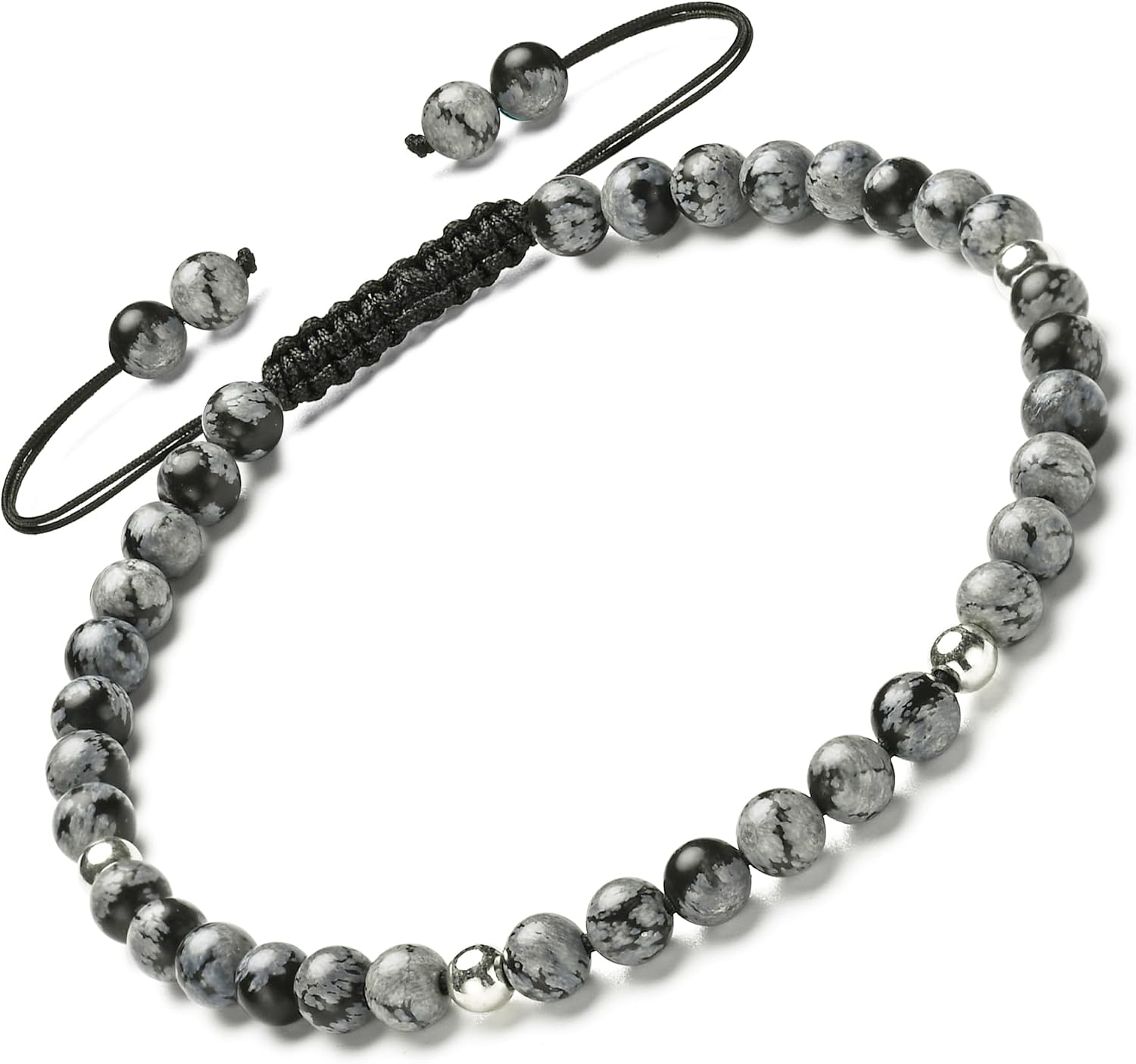 Apocalyptic-K Women's 925 Sterling Silver/Gold Anklet with Natural Stones – Adjustable 9.5in to 13in