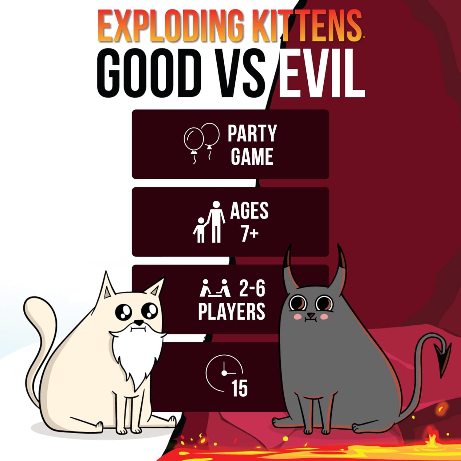 Detalle de Exploding Kittens - Good vs Evil: A High-Stakes Card Battle for 2–5 Players