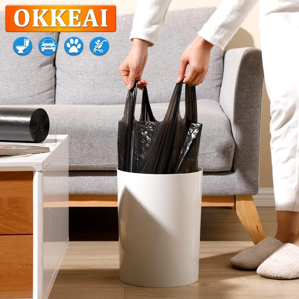Detalle de 15l Small Black Bin Bags with Tie Handles — 160-Count Pack