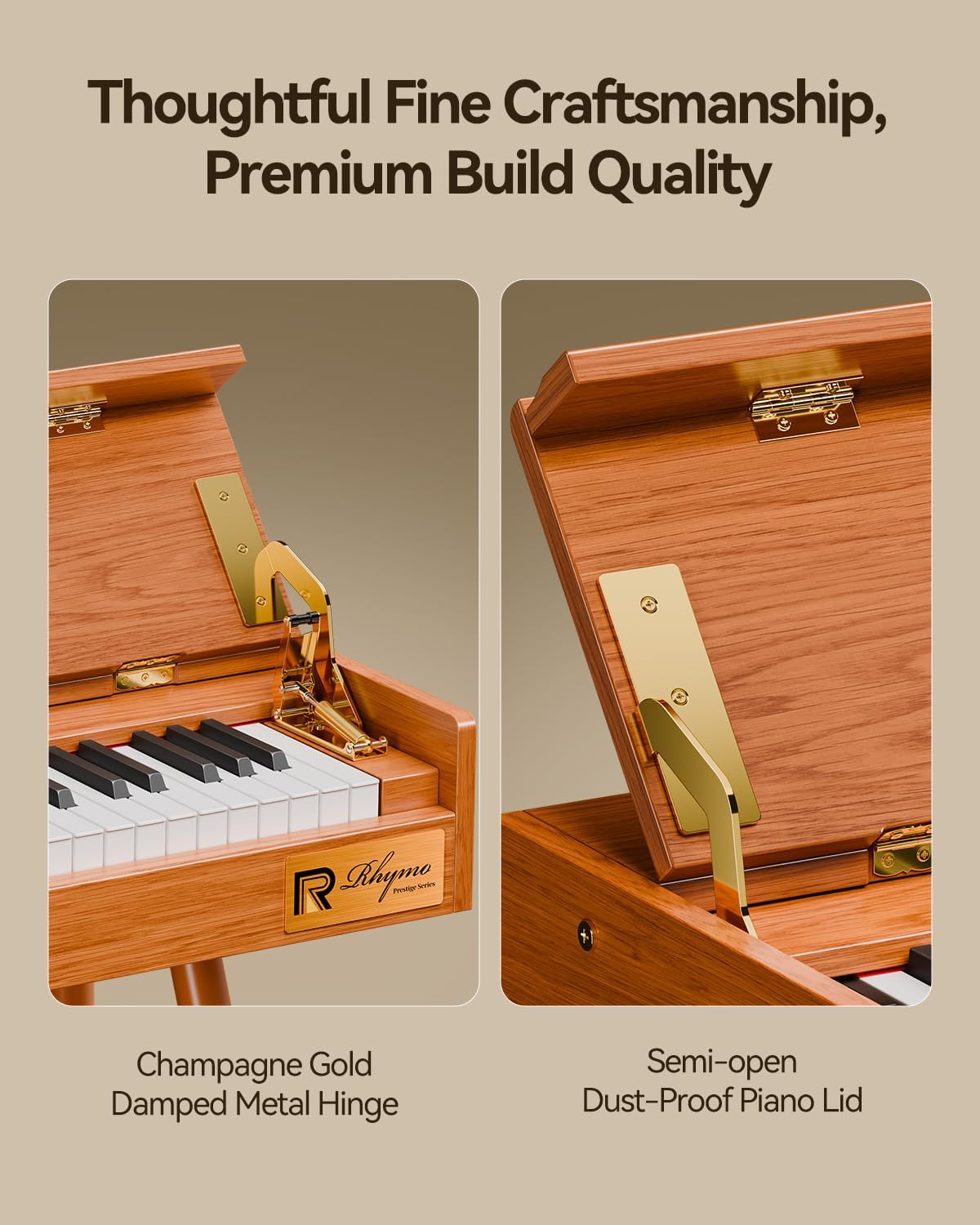 Thumbnail 4 de Rhymo UP88A 88-Key Digital Piano with Hammer Action, 900 Tones and Bluetooth