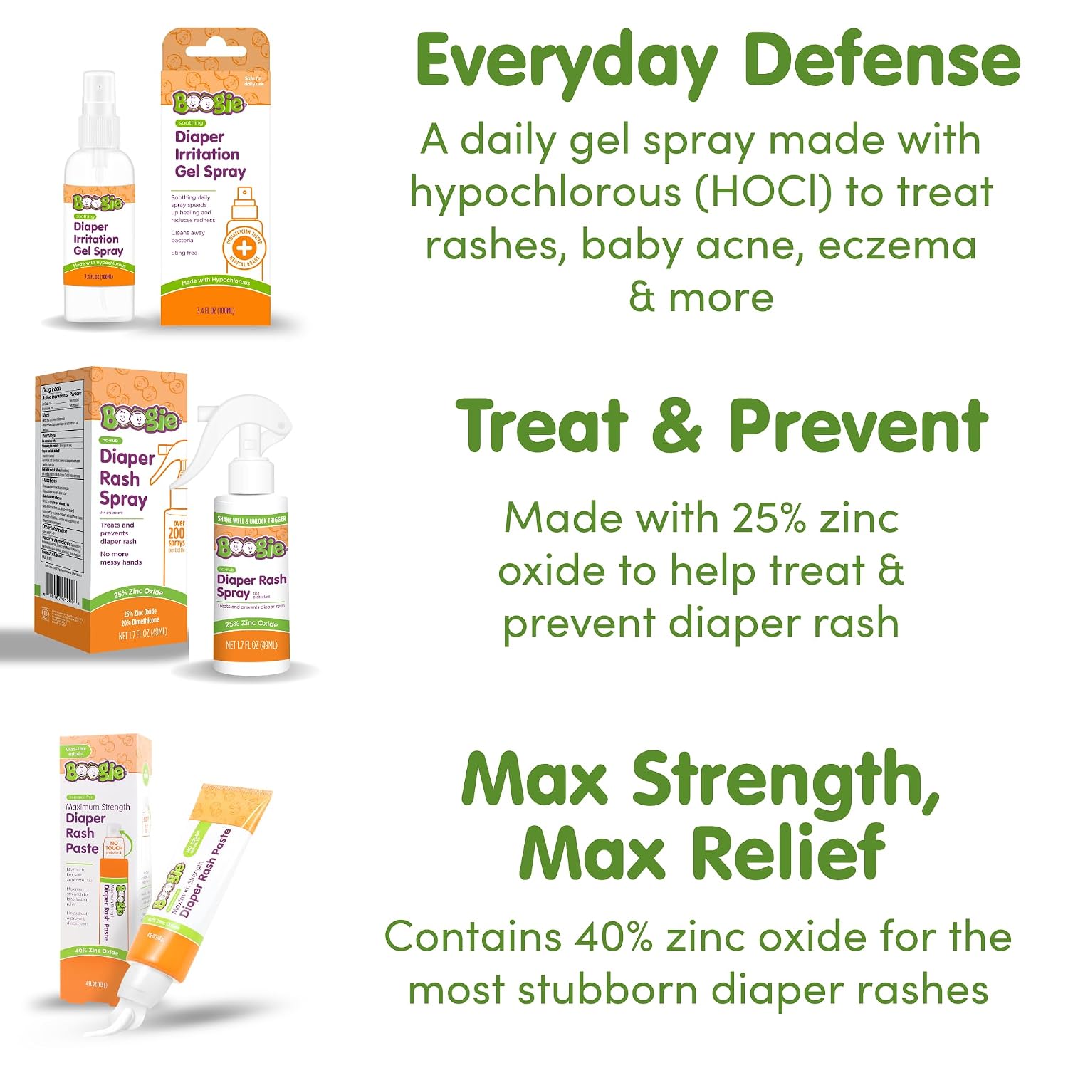 Thumbnail 6 de Boogie No-Rub Zinc Diaper Rash Cream Spray, 25% Zinc Oxide, 3-Pack