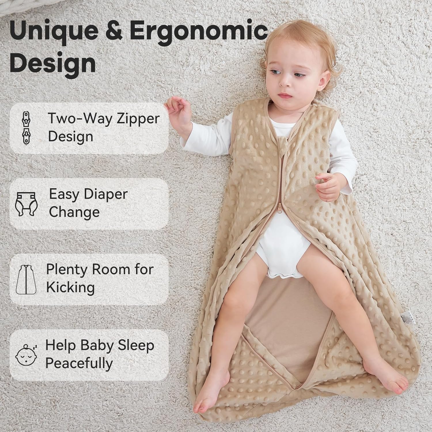 Thumbnail 3 de Unnivoll Schlafsack Baby 1.5 Tog – 0–6 Monate, 2er Pack, 67 cm (Kaffee)